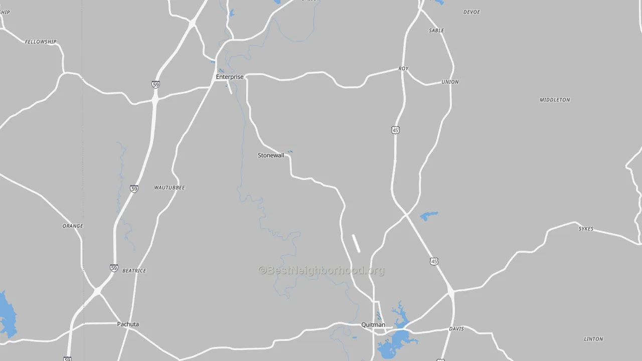 Transit Grade map of Stonewall, MS
