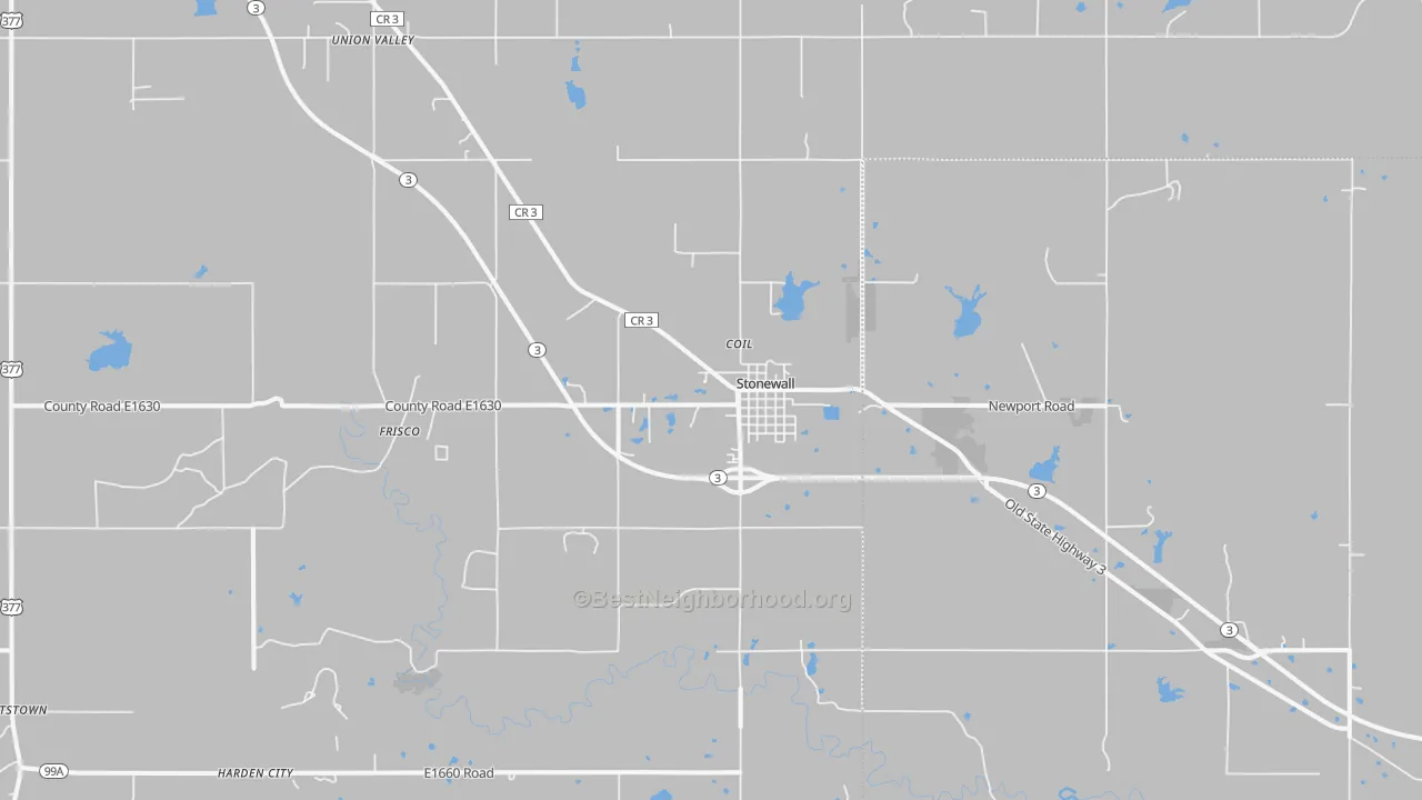 Transit Grade map of Stonewall, OK