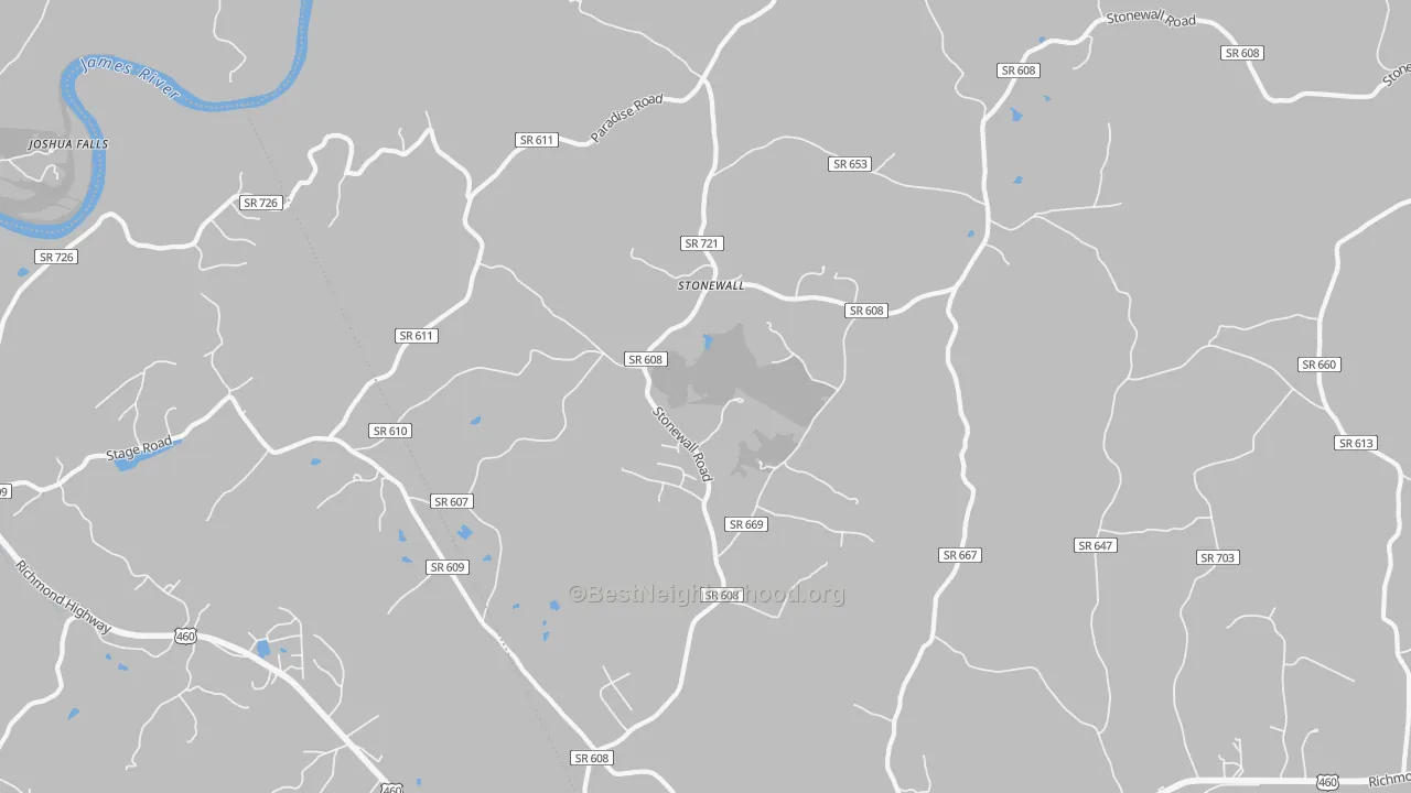 Transit Grade map of Stonewall, VA