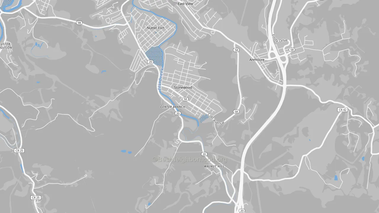 Transit Grade map of Stonewood, WV