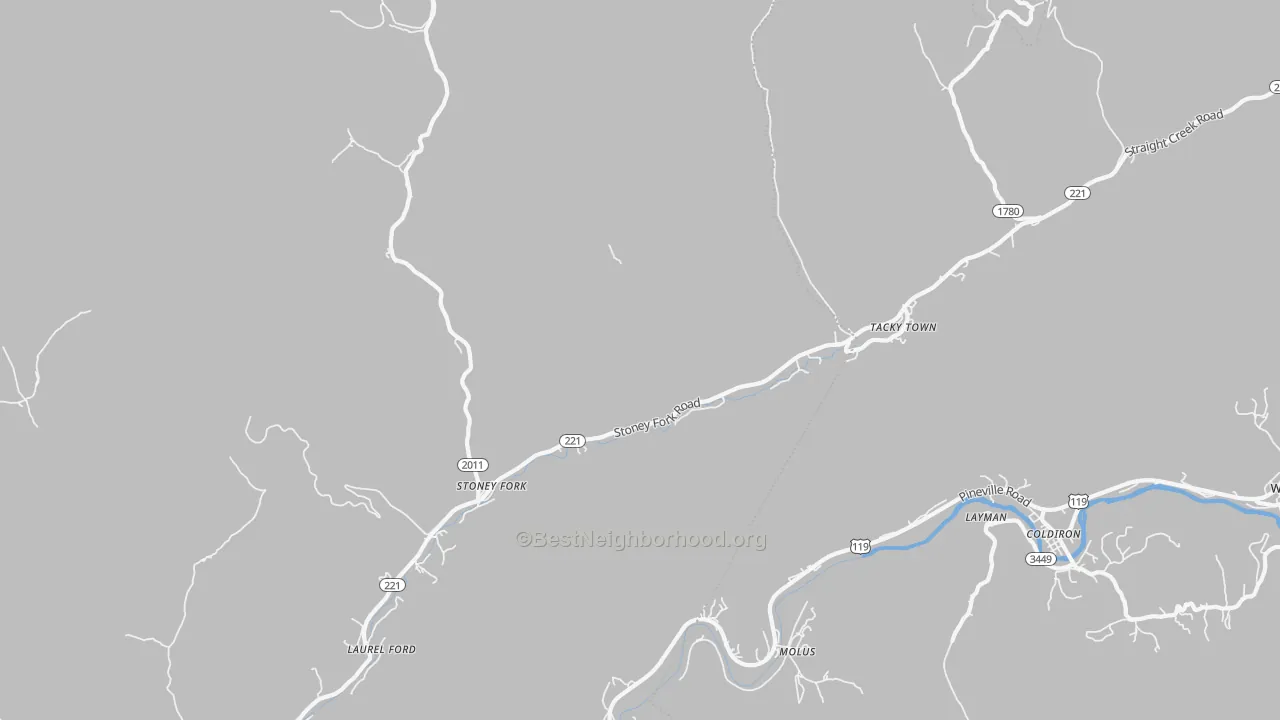 Transit Grade map of Stoney Fork, KY