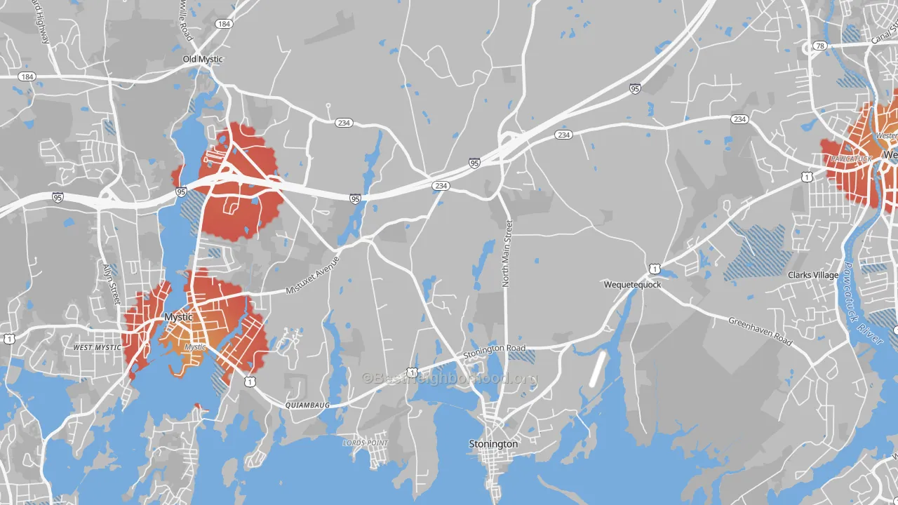 Transit Grade map of Stonington, CT