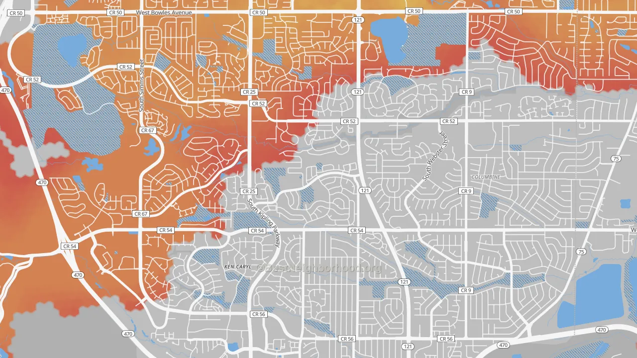 Transit Grade map of Stony Creek, Ken Caryl, CO