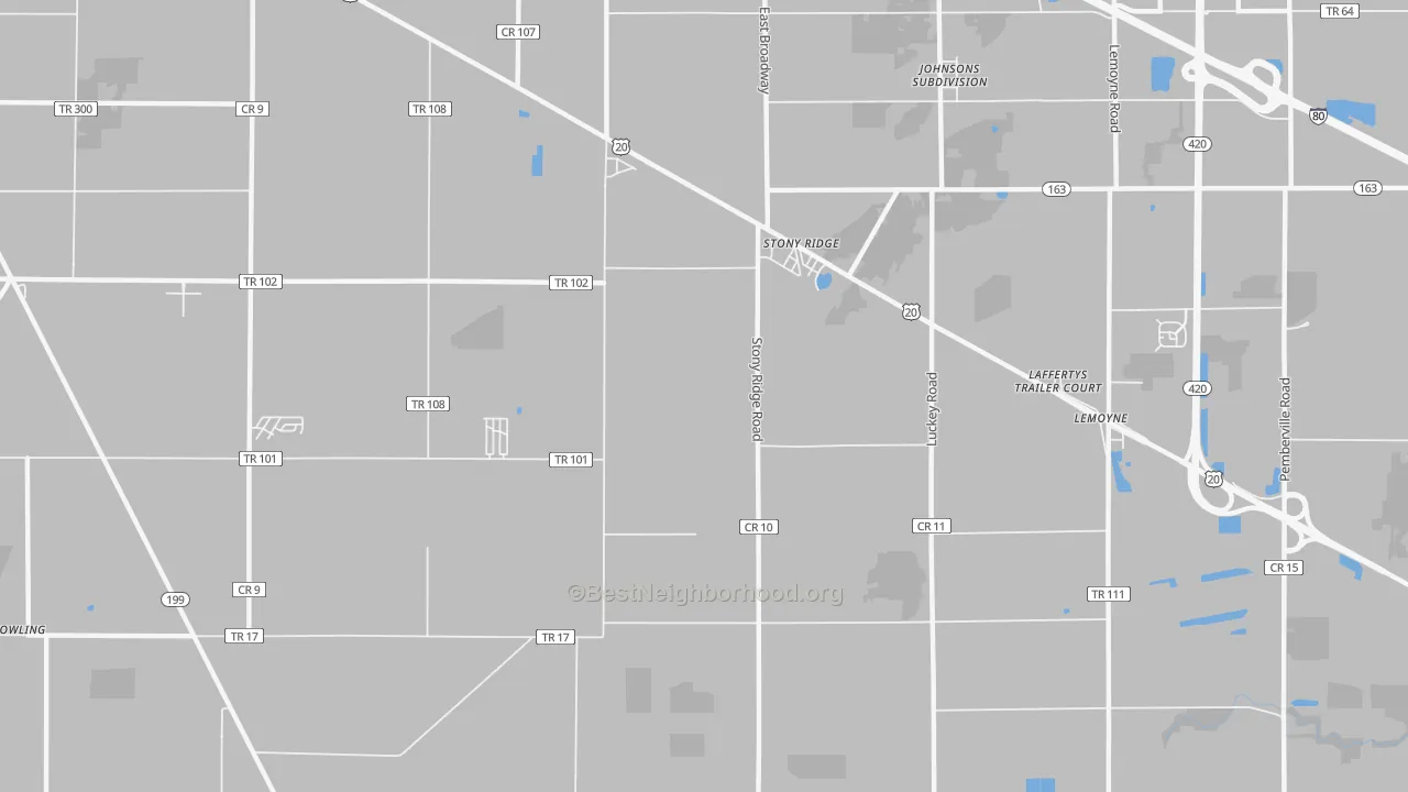 Transit Grade map of Stony Ridge, OH