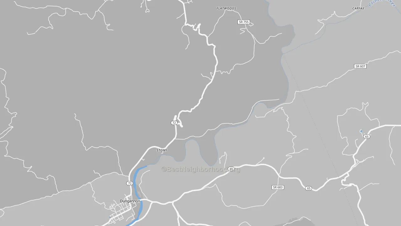 Transit Grade map of Stony, VA