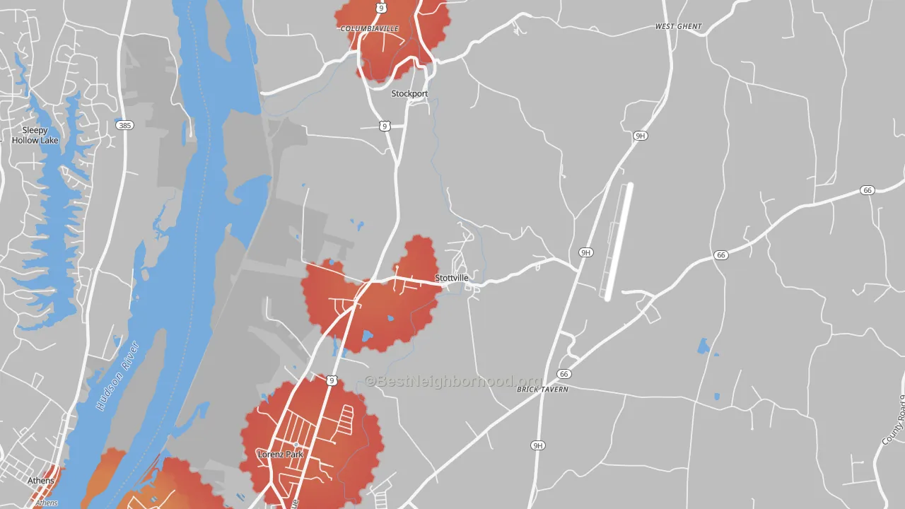 Transit Grade map of Stottville, NY