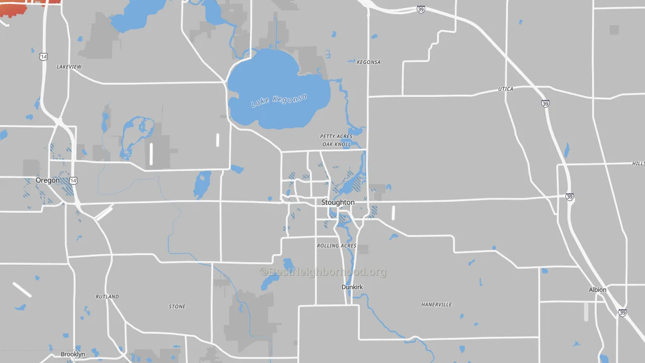 Transit Grade map of Stoughton, WI