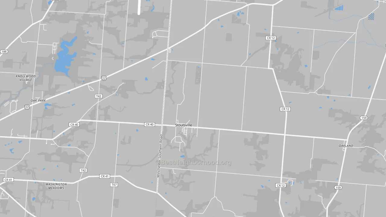 Transit Grade map of Stoutsville, OH