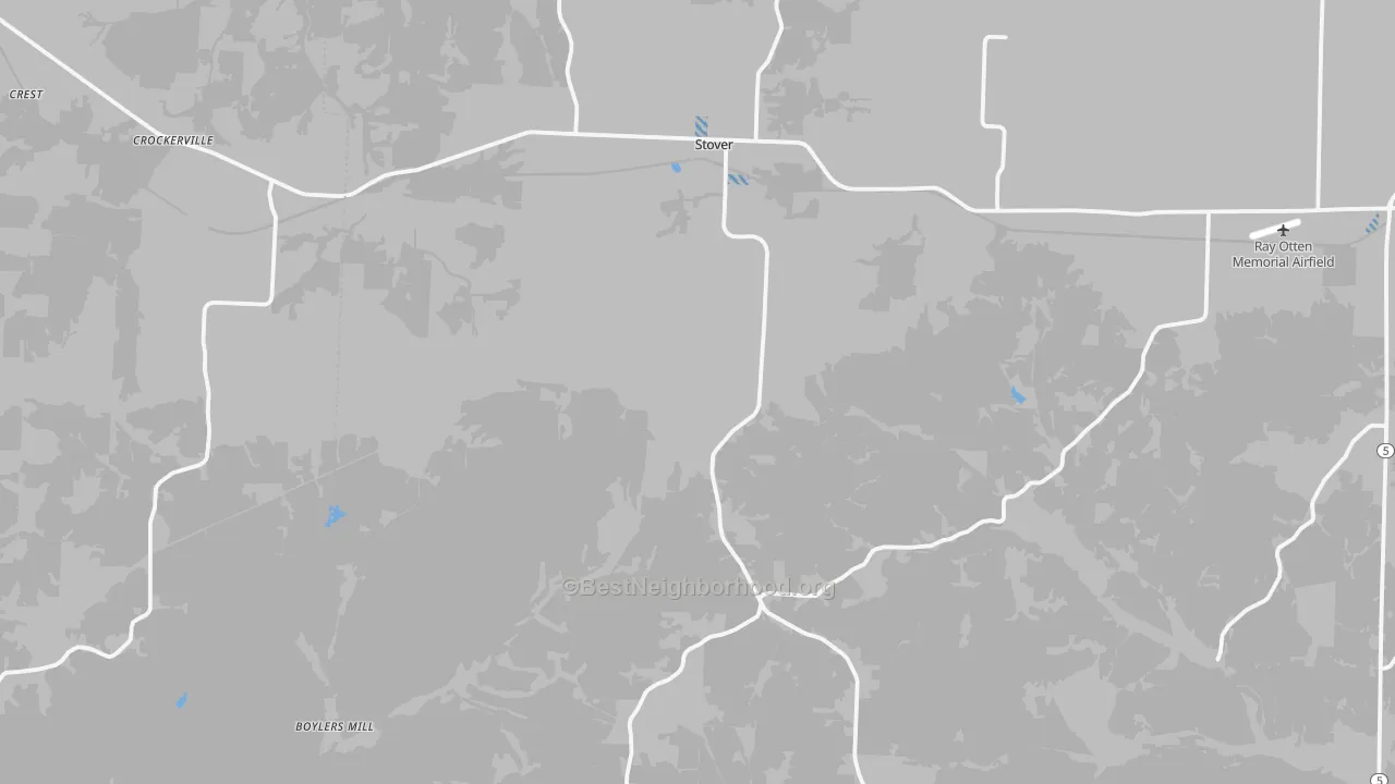 Transit Grade map of Stover, MO