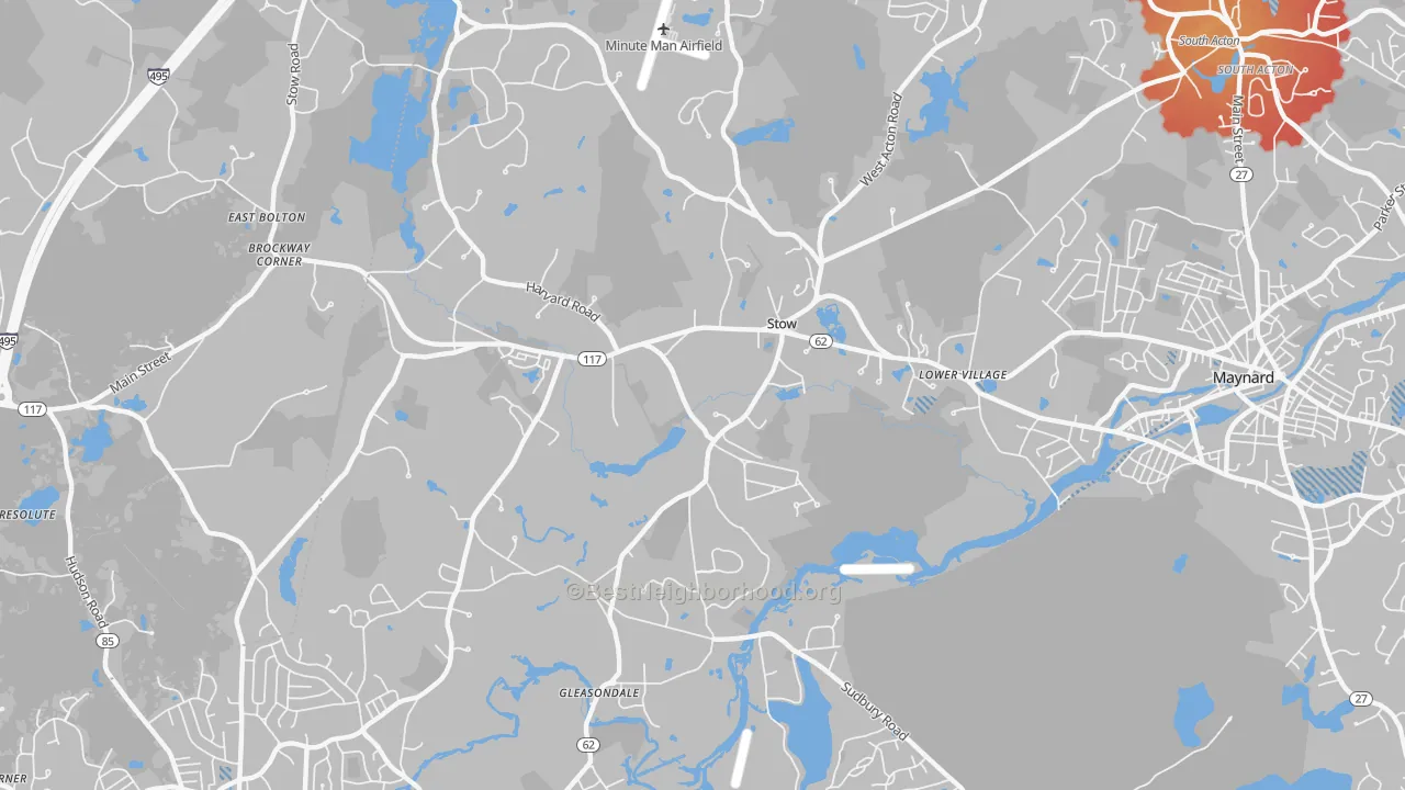 Transit Grade map of Stow, MA