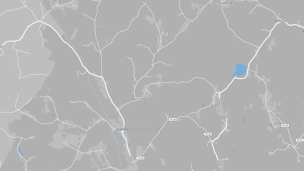 Transit Grade map of Strafford, VT