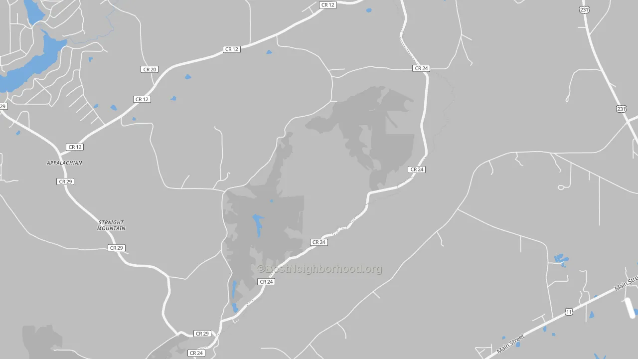 Transit Grade map of Straight Mountain, AL