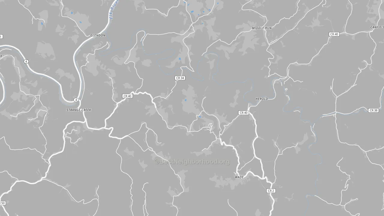 Transit Grade map of Strange Creek, WV