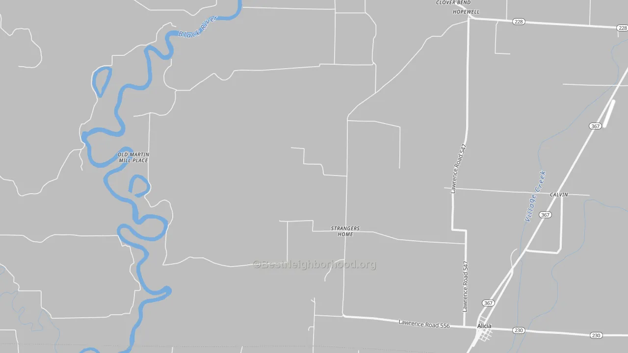Transit Grade map of Strangers Home, AR