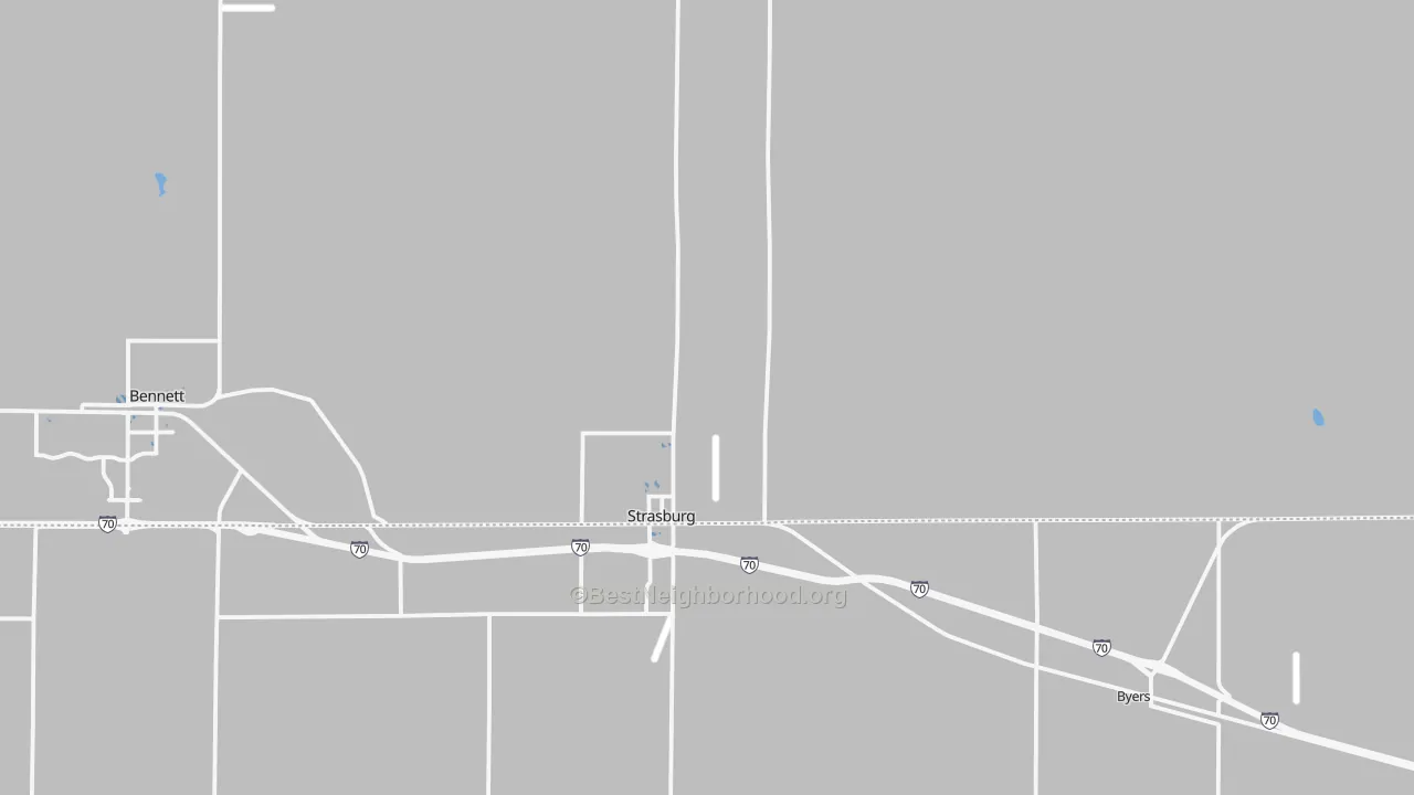 Transit Grade map of Strasburg, CO