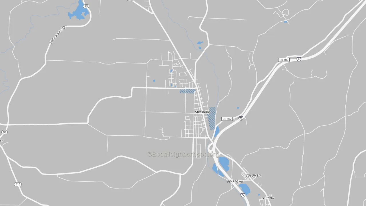 Transit Grade map of Strasburg, OH