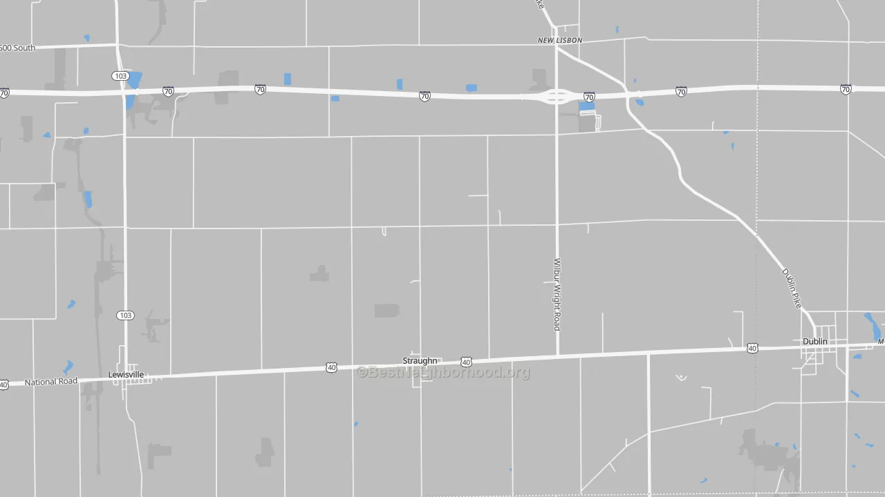 Transit Grade map of Straughn, IN