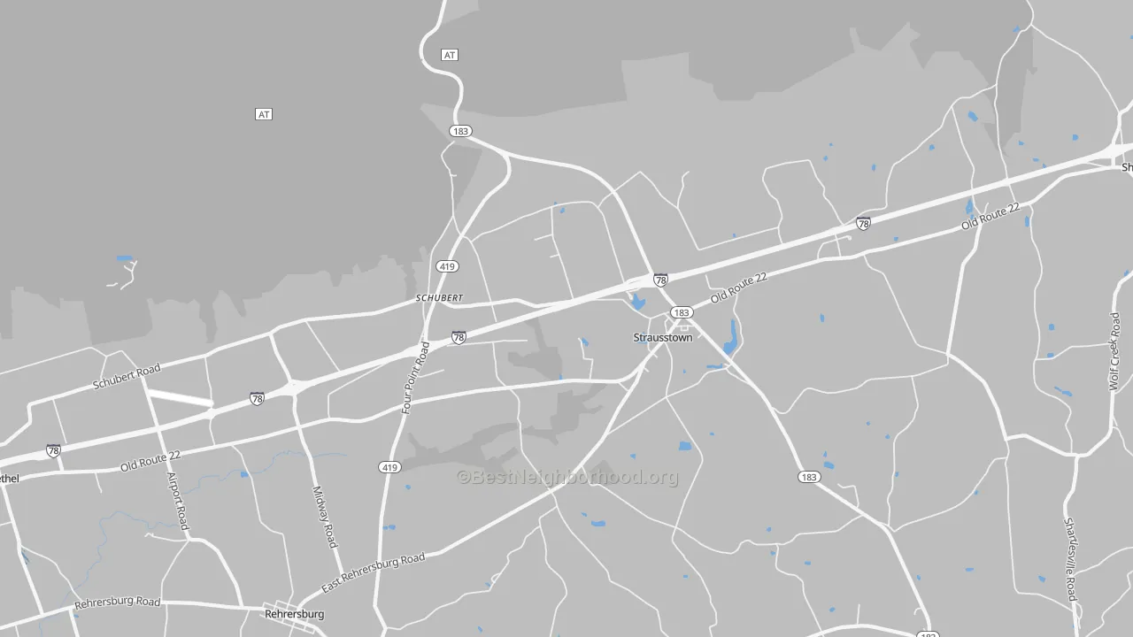 Transit Grade map of Strausstown, PA
