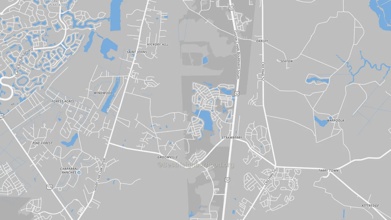 Transit Grade map of Strawberry, SC