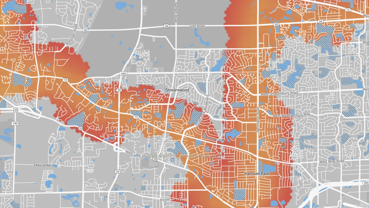 Transit Grade map of Streamwood, IL