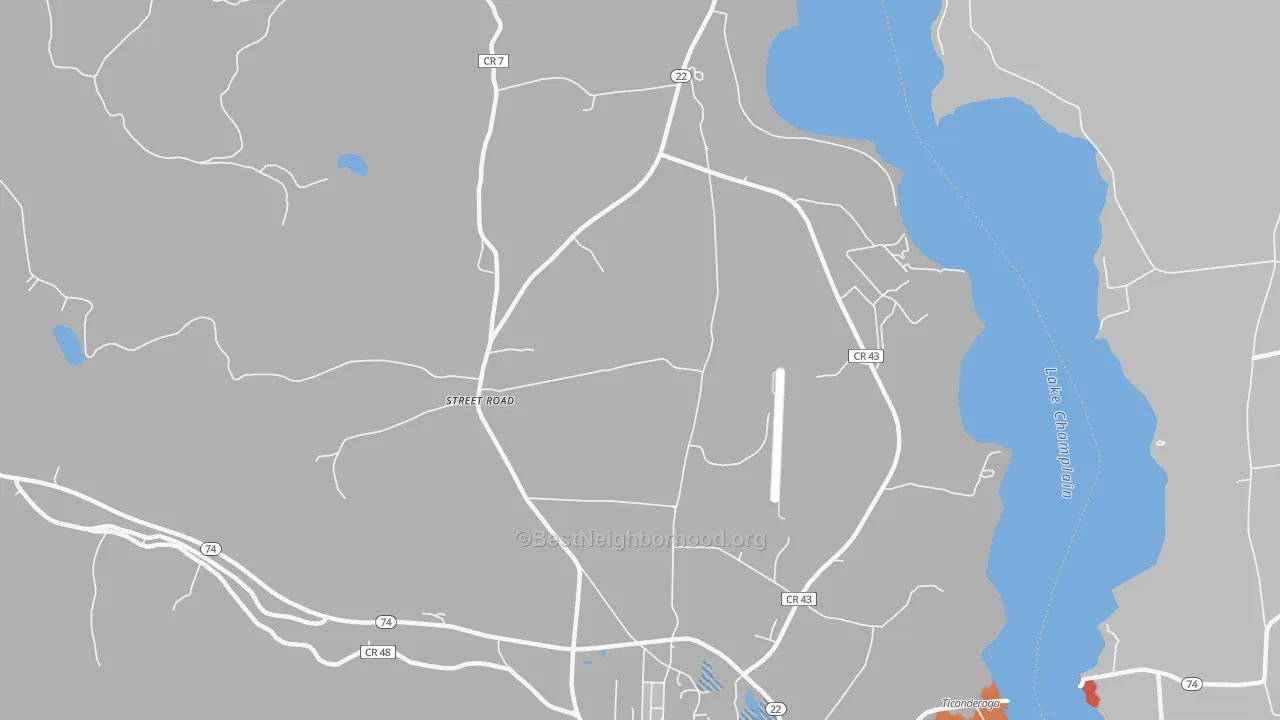 Transit Grade map of Street Road, NY