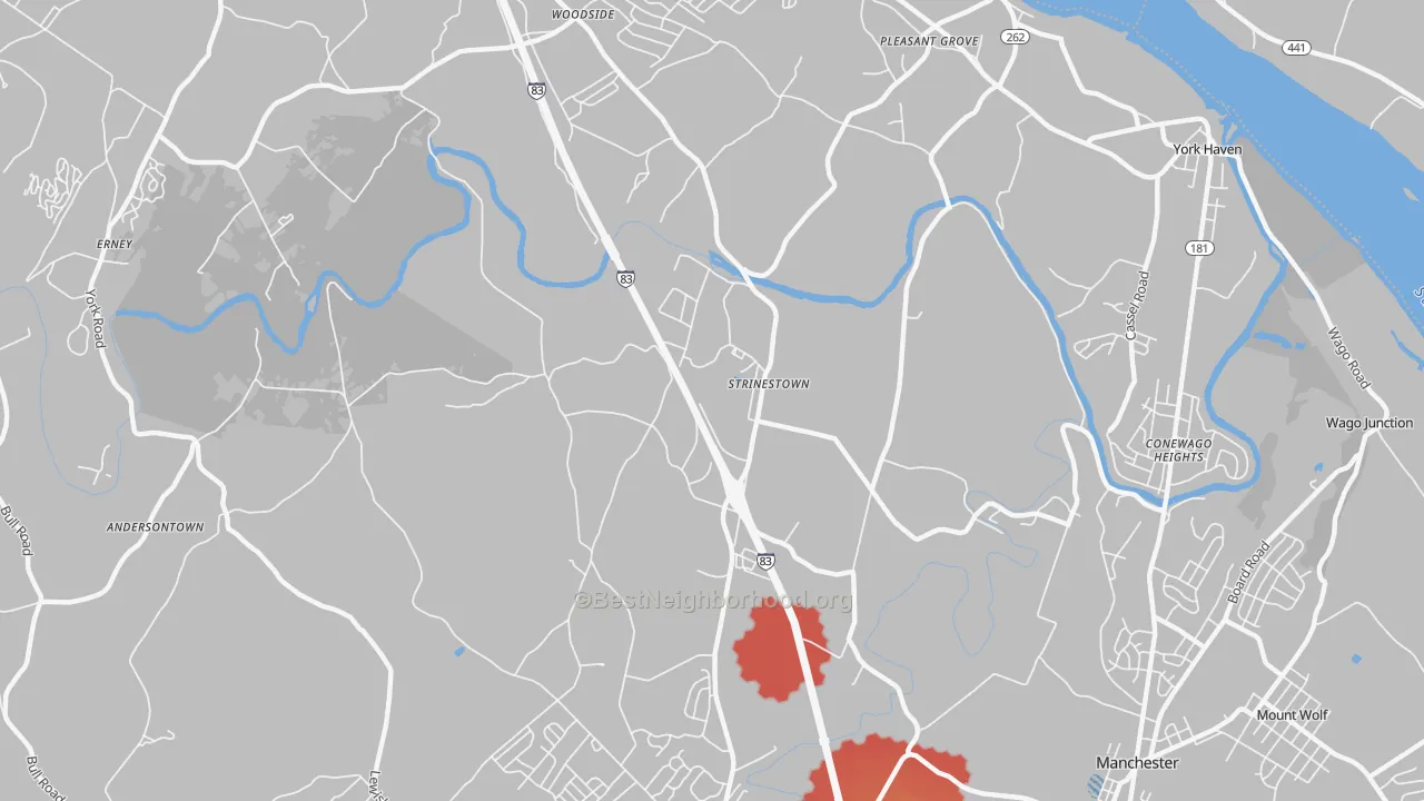 Transit Grade map of Strinestown, PA