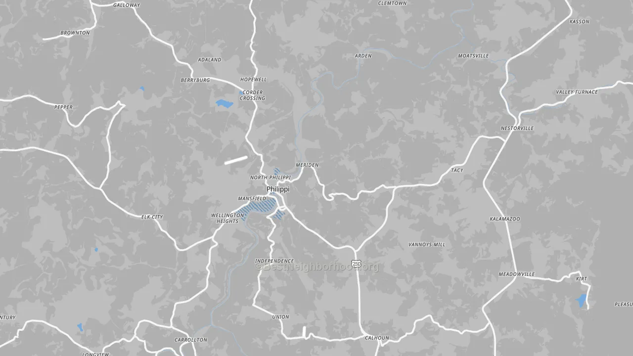 Transit Grade map of Stringtown, WV