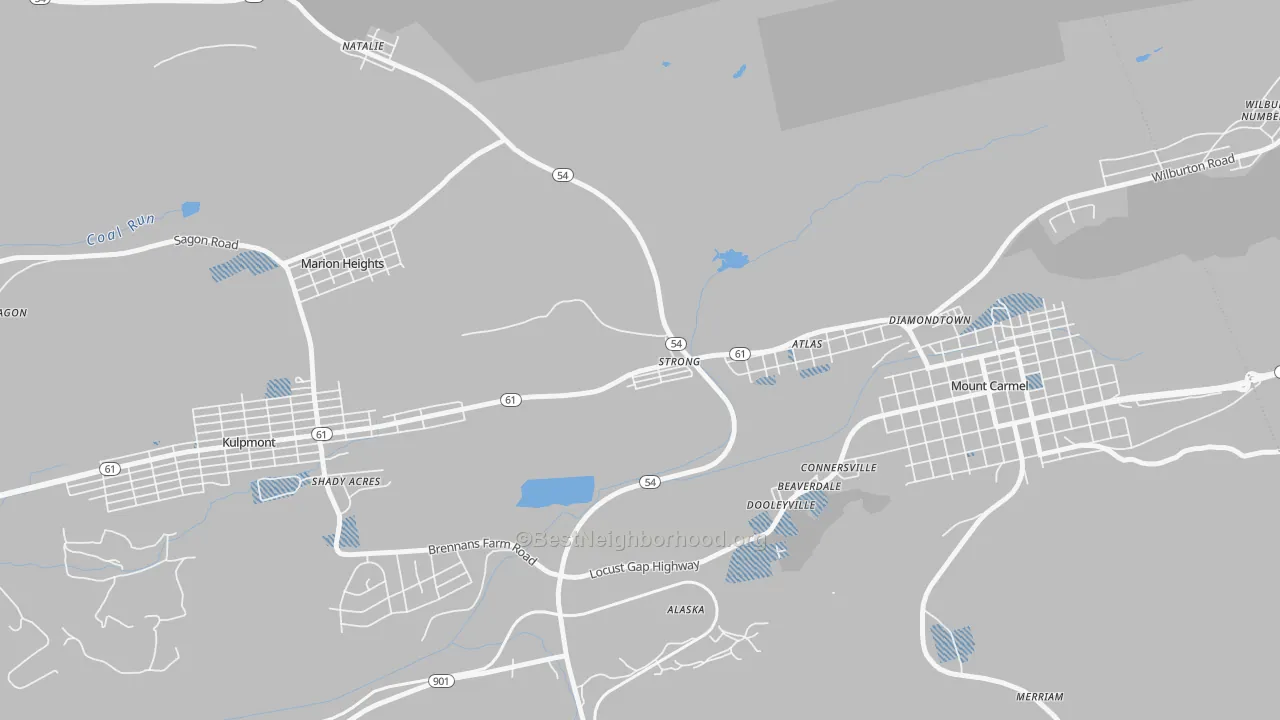 Transit Grade map of Strong, PA