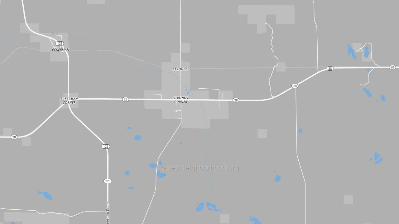 Transit Grade map of Strongs Corner, MI