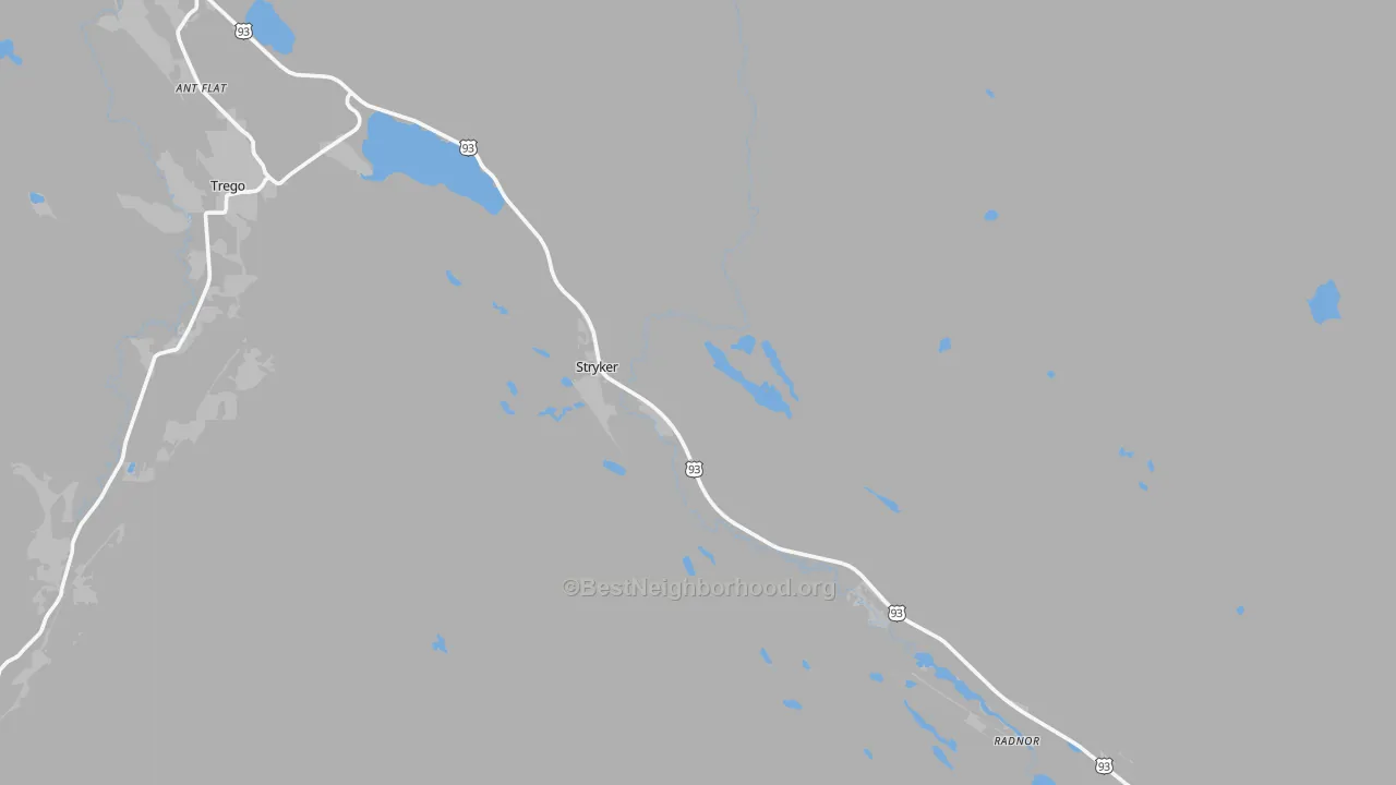Transit Grade map of Stryker, MT