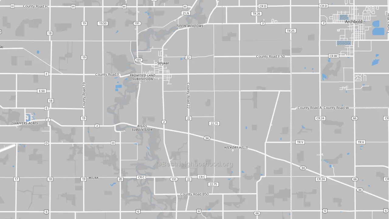 Transit Grade map of Stryker, OH