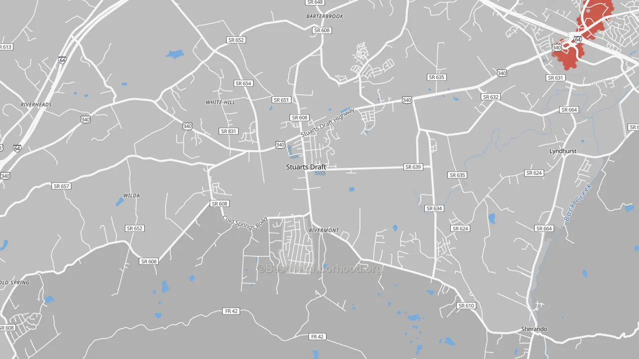 Transit Grade map of Stuarts Draft, VA