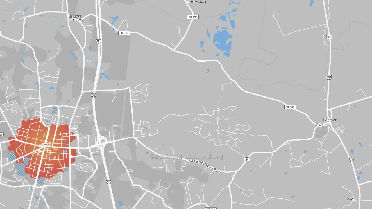 Transit Grade map of Studley, VA