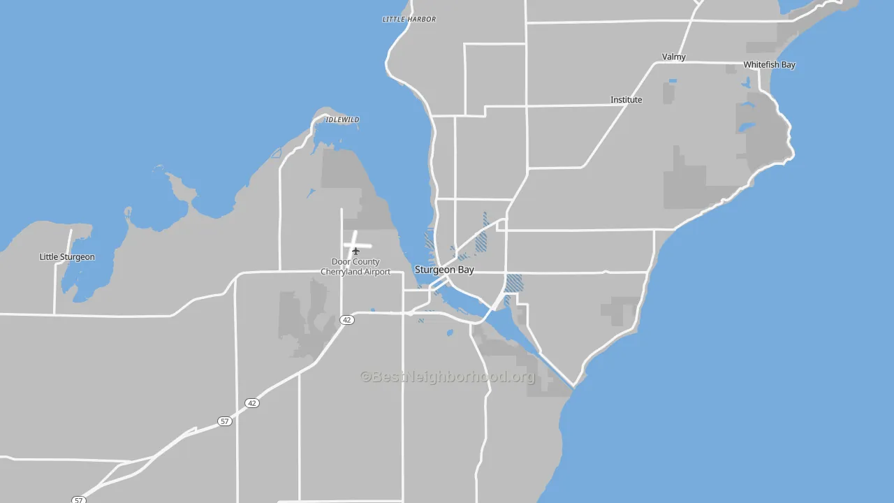 Transit Grade map of Sturgeon Bay, WI
