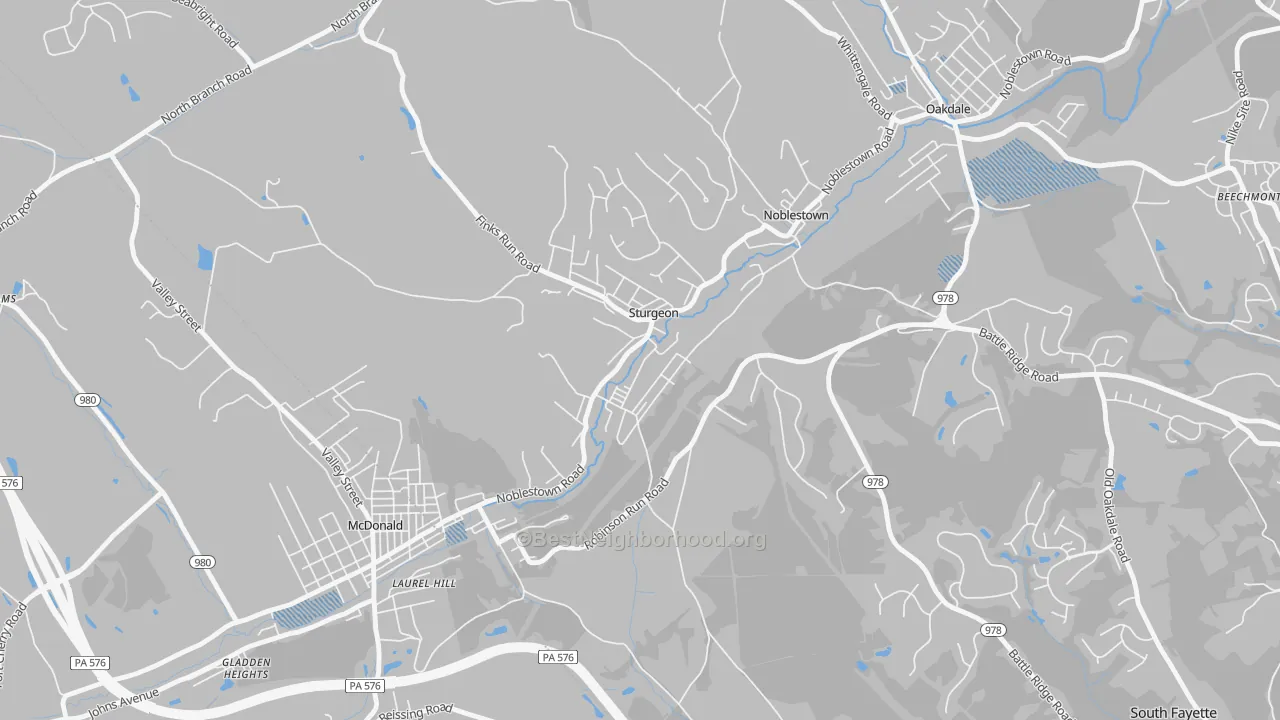 Transit Grade map of Sturgeon, PA
