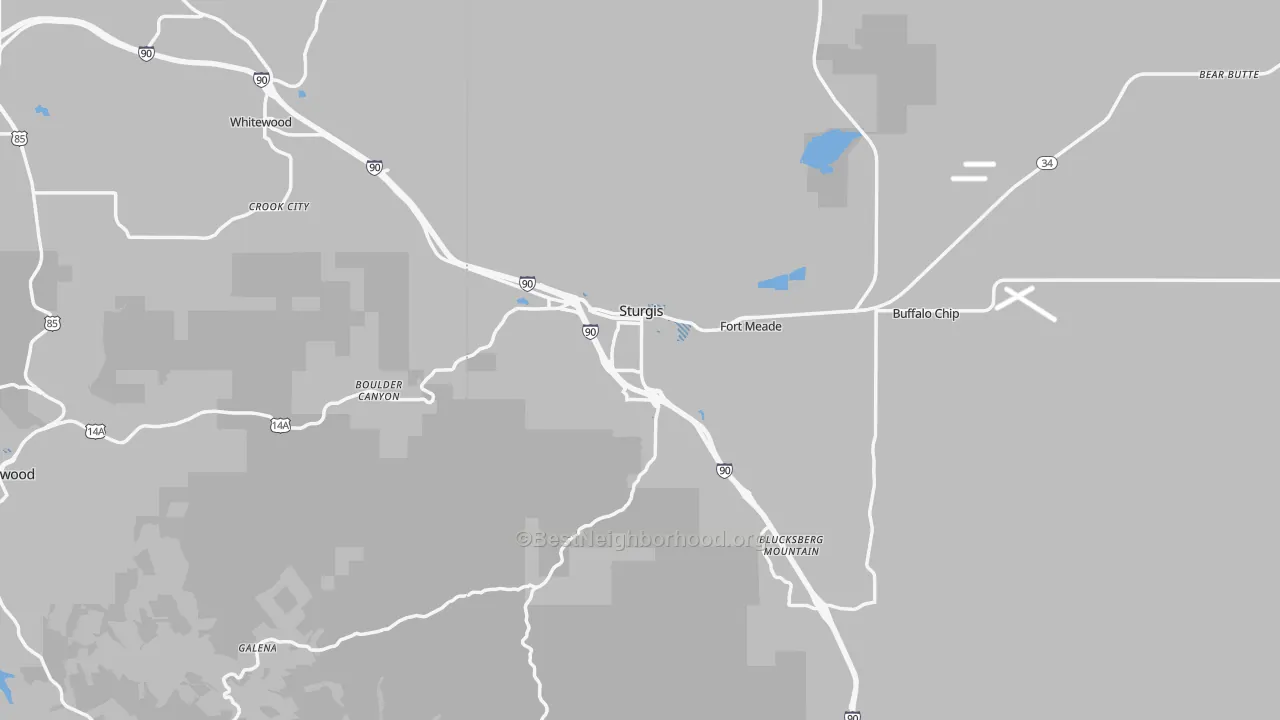 Transit Grade map of Sturgis, SD