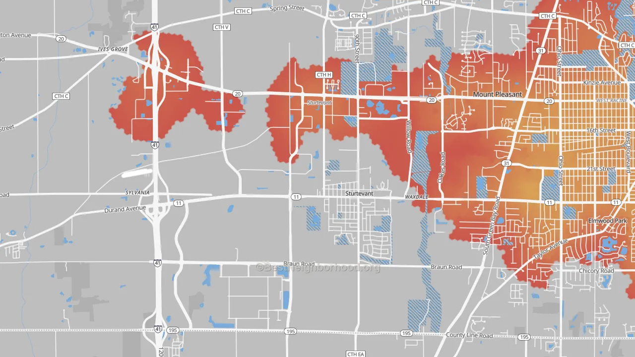 Transit Grade map of Sturtevant, WI