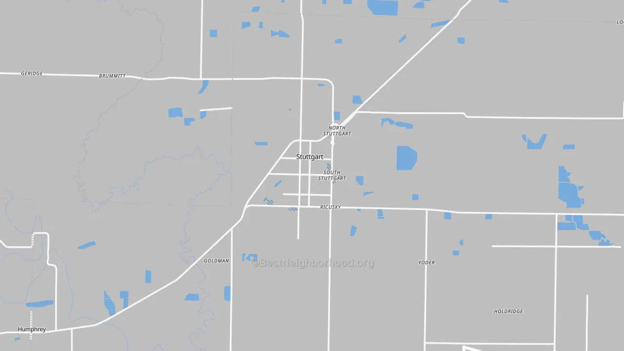 Transit Grade map of Stuttgart, AR