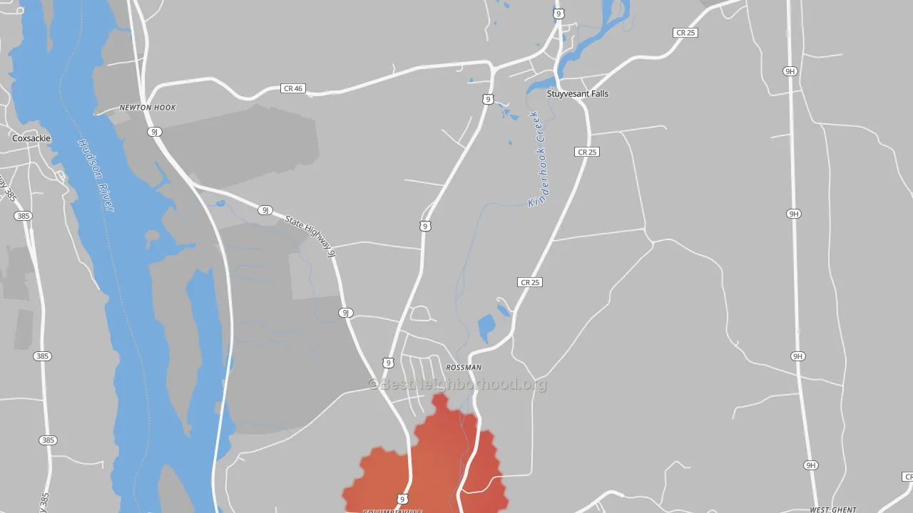 Transit Grade map of Stuyvesant Falls, NY
