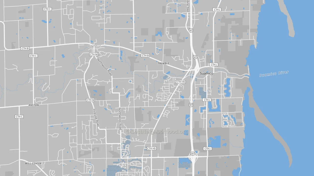 Transit Grade map of Suamico, WI