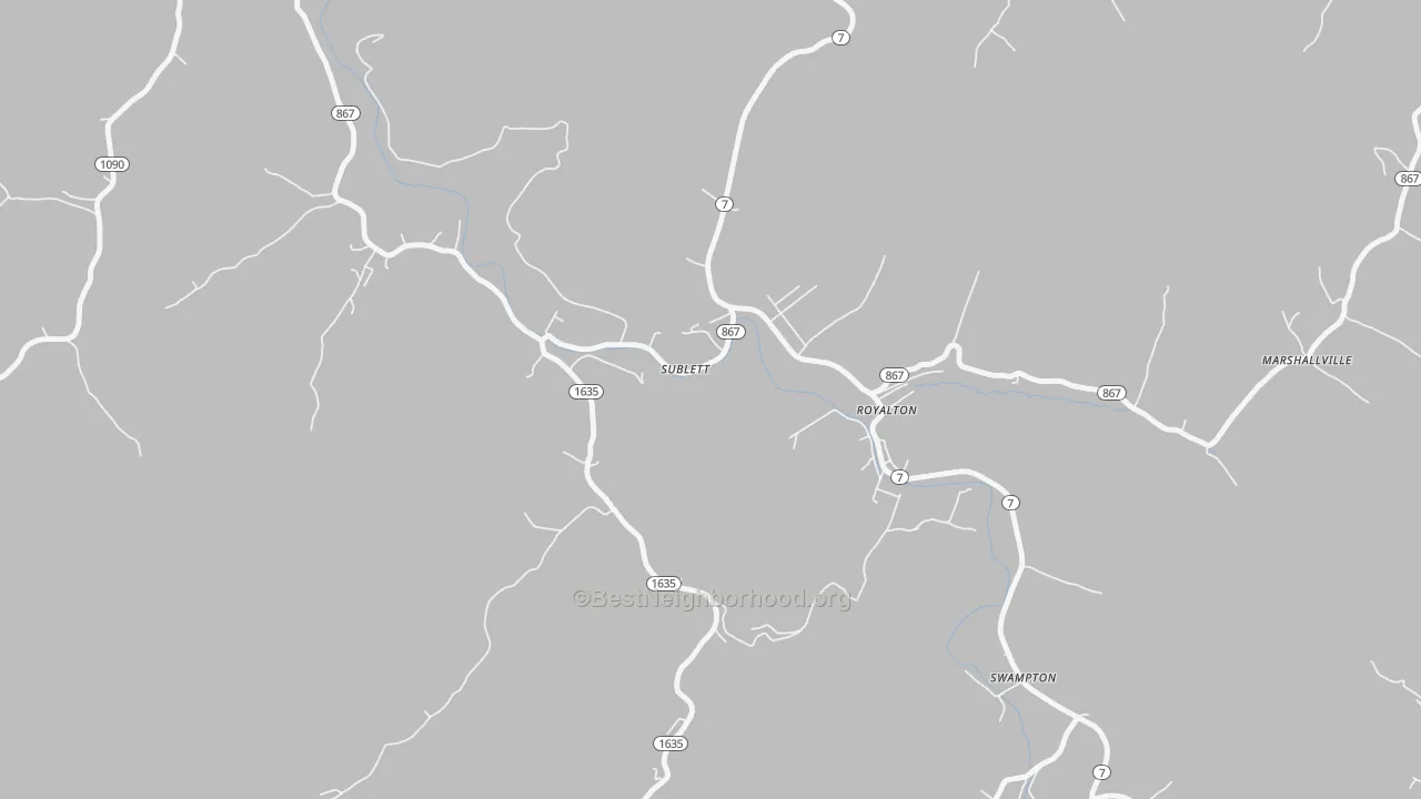 Transit Grade map of Sublett, KY