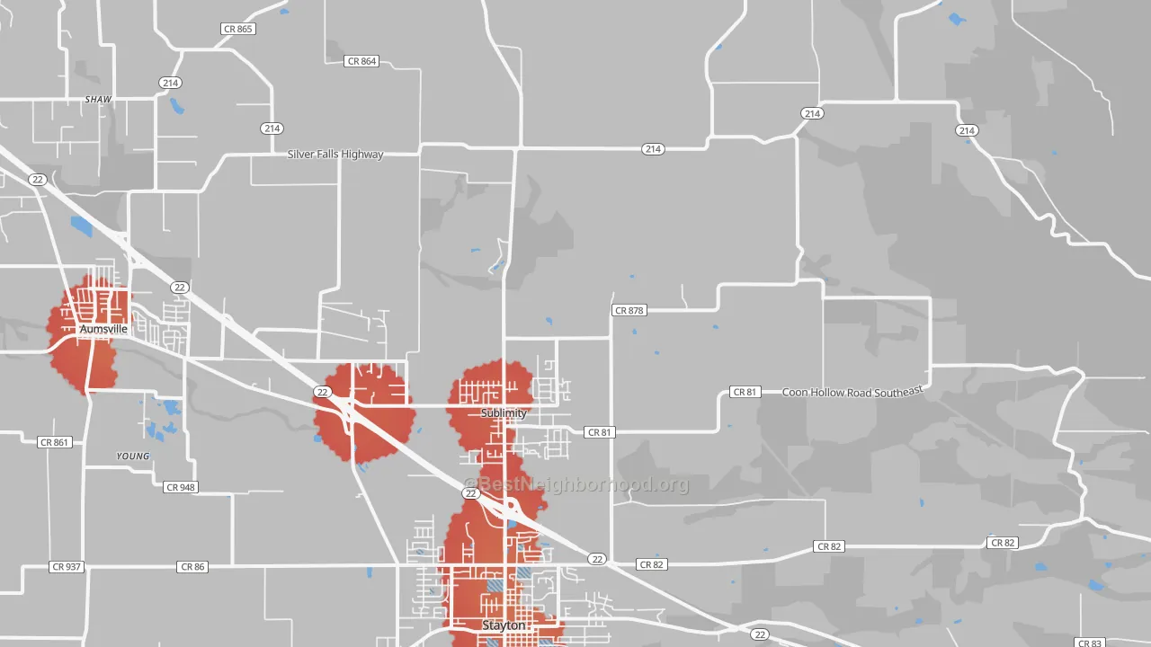 Transit Grade map of Sublimity, OR