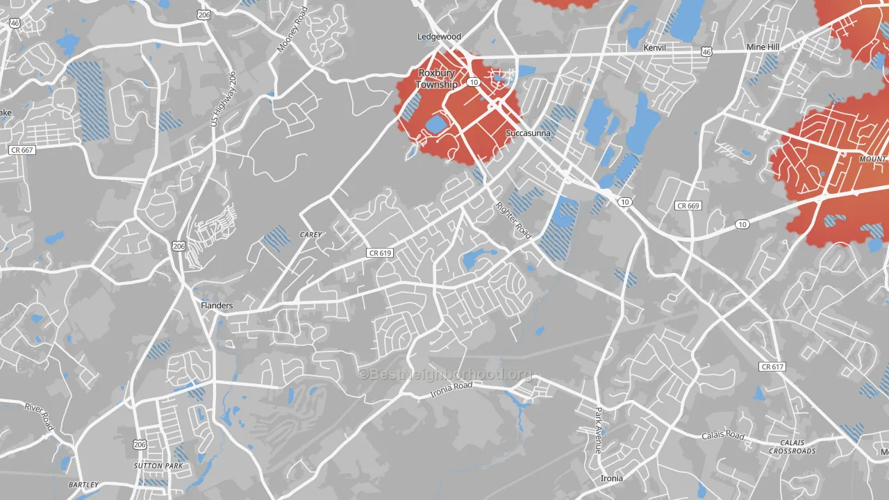 Transit Grade map of Succasunna, NJ