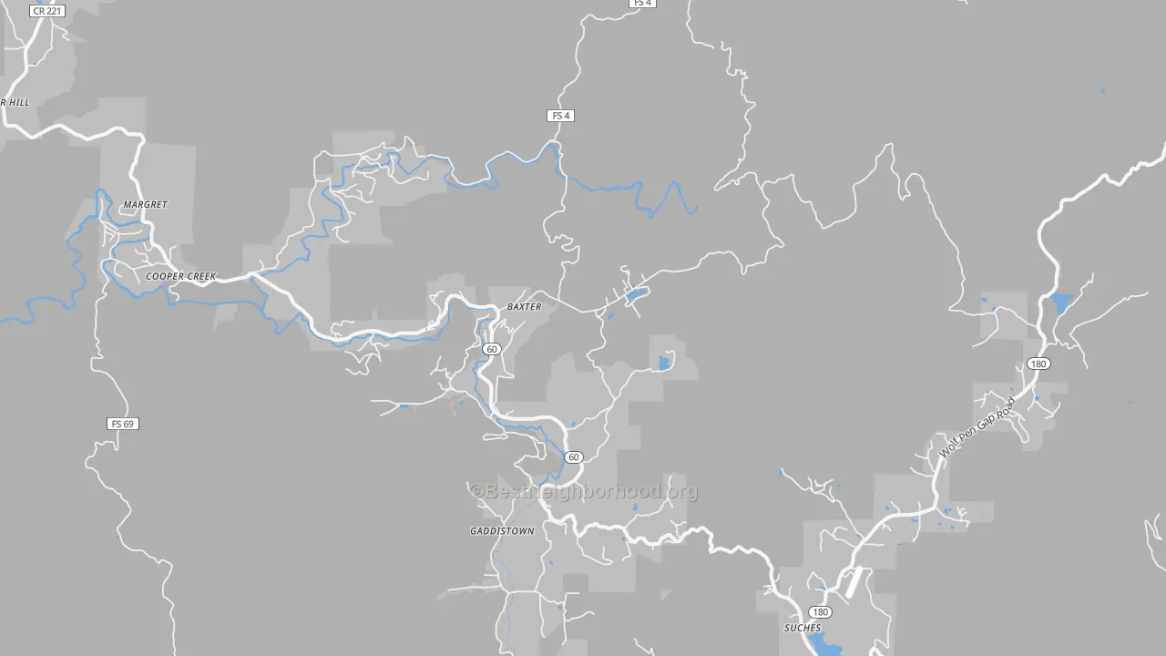 Transit Grade map of Suches, GA