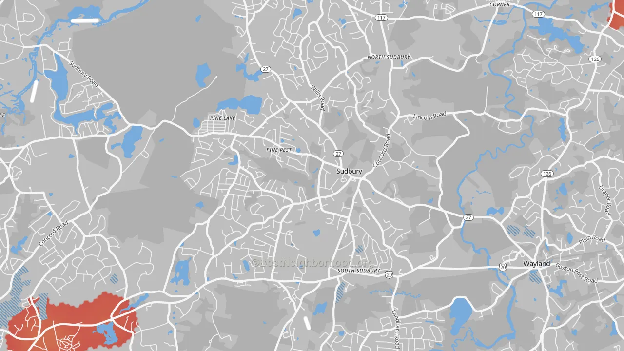 Transit Grade map of Sudbury, MA