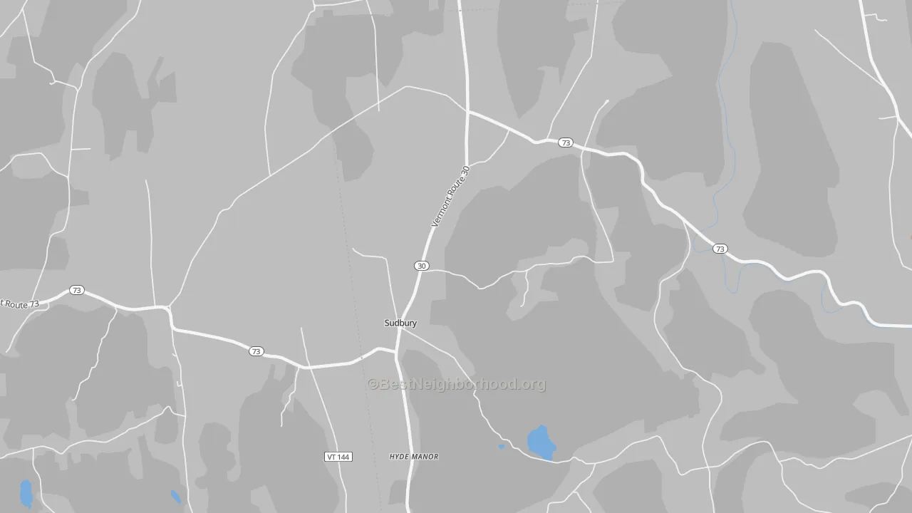 Transit Grade map of Sudbury, VT