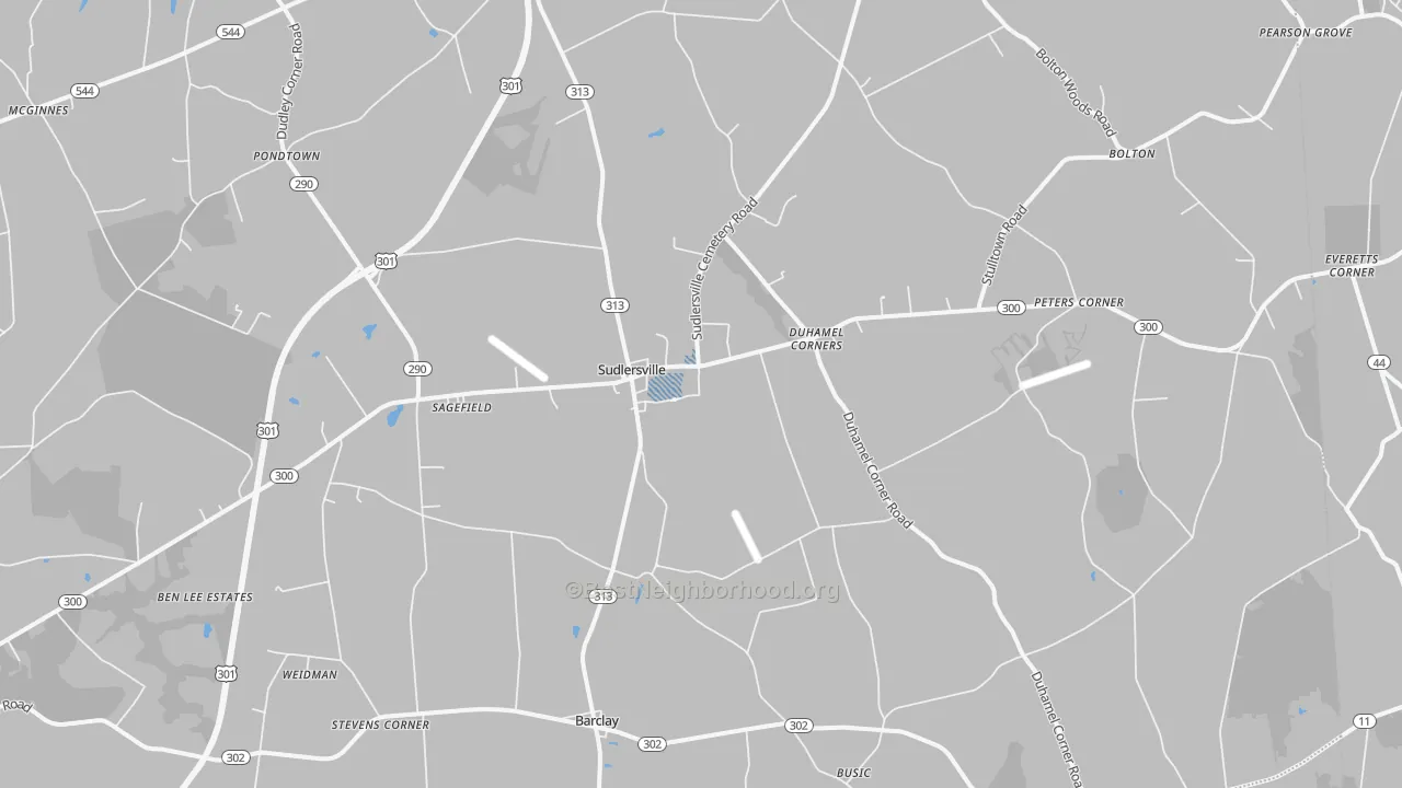 Transit Grade map of Sudlersville, MD