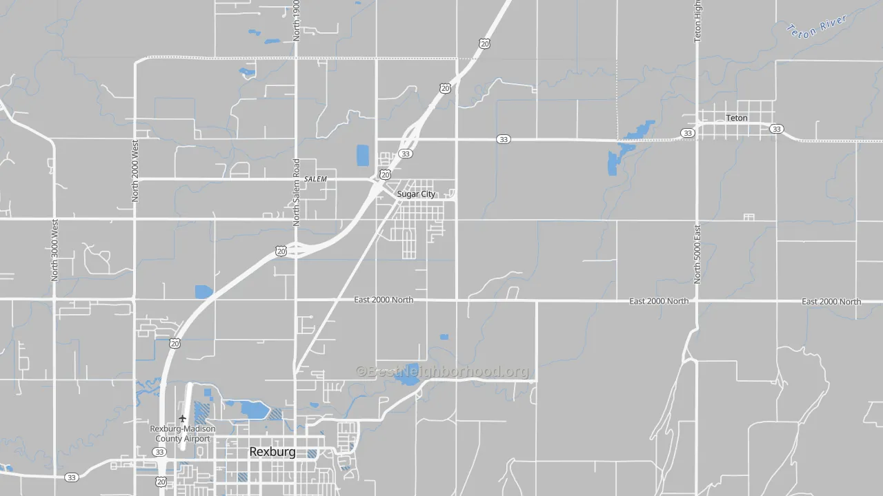 Transit Grade map of Sugar City, ID