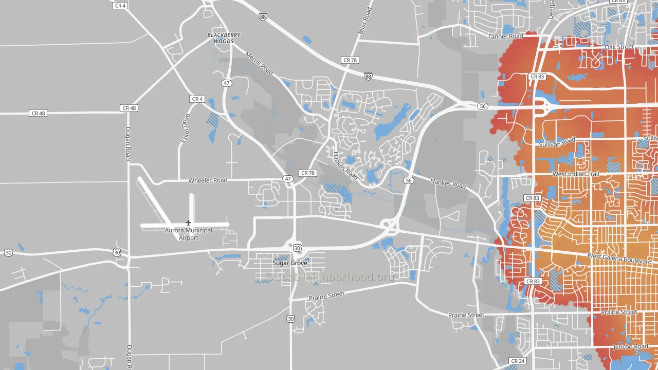 Transit Grade map of Sugar Grove, IL