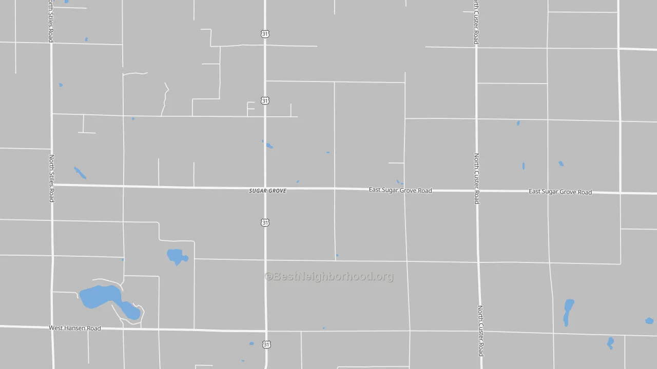 Transit Grade map of Sugar Grove, MI